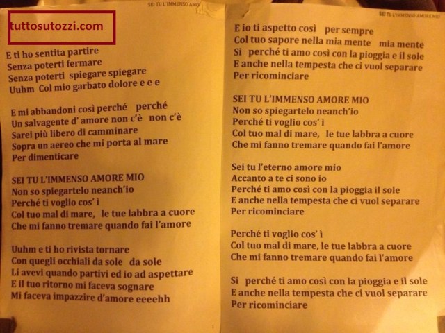 Tu sei l'immenso amore mio