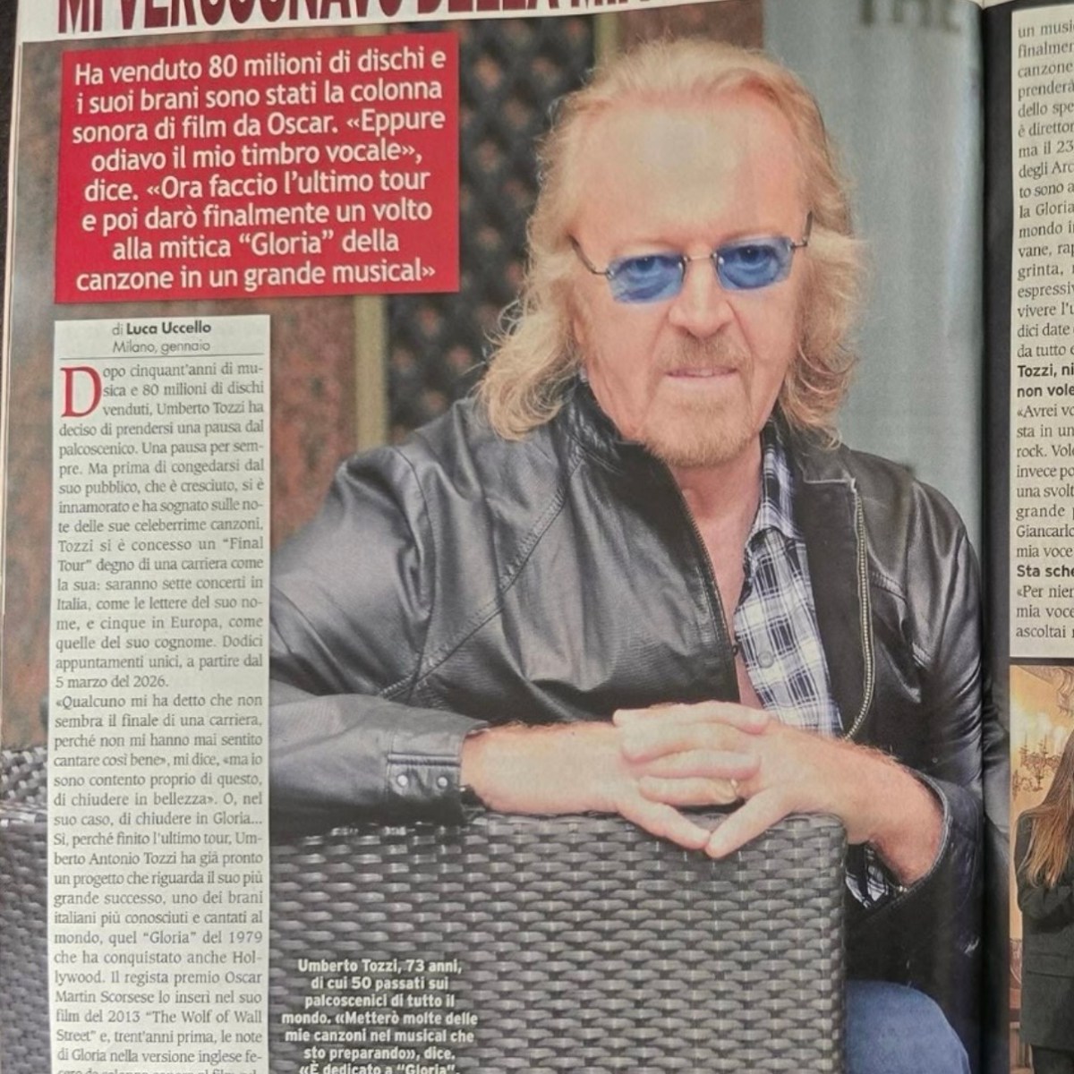 Grand Hotel: intervista ad Umberto Tozzi . In&nbsp;edicola